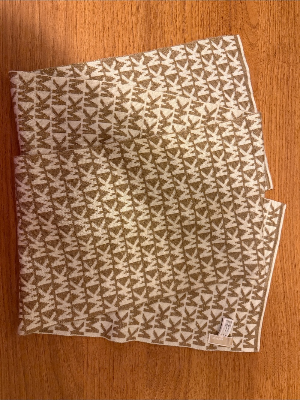 Michael Kors Cream and Beige Logo Jacquard Mini Skirt